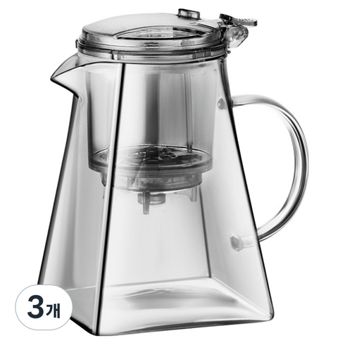 리비뉴 내열유리 티포트, 투명, 750ml, 3개