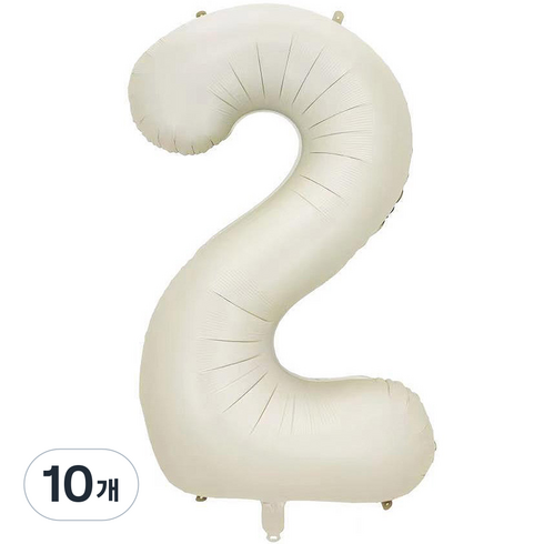 팡파티 숫자 레터링 풍선 101cm 2, 화이트, 10개
