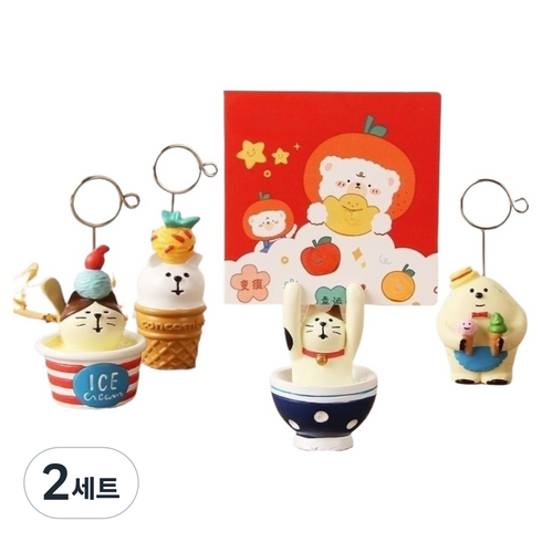 픽딜 예쁜 메모홀더 4종 세트, 여름 아이스크림, 2세트