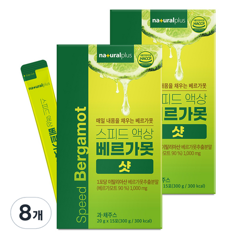 내츄럴플러스 스피드 액상 베르가못 샷 15p, 300g, 8개
