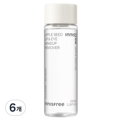 이니스프리 애플 씨드 립앤아이 메이크업 리무버, 100ml, 6개