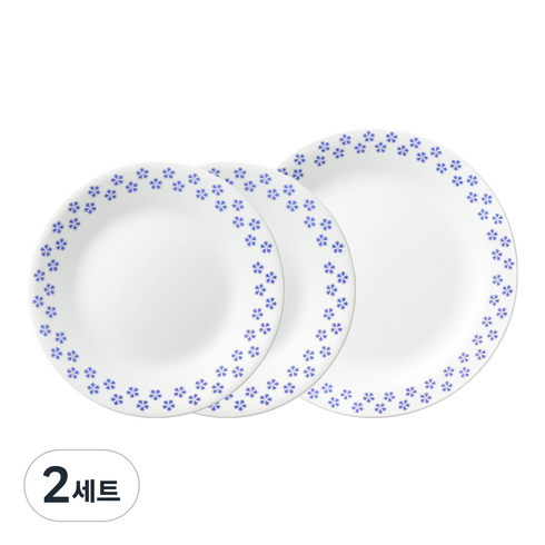코렐 베리 페리 플라워 원형 접시세트, 혼합색상, 소 (2p) + 중 (1p), 2세트