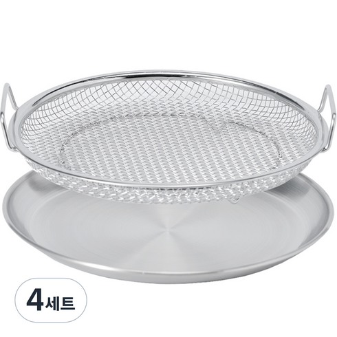 리본제이 핸들형 채반 접시 2p + 전용 트레이 세트, 4세트