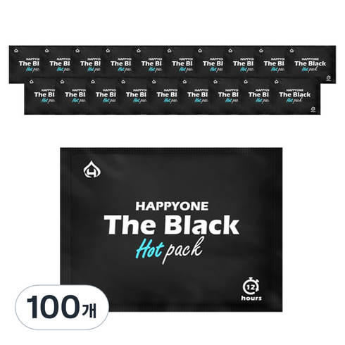 해피원 프리미엄 포켓용 핫팩 더블랙 80g, 100개