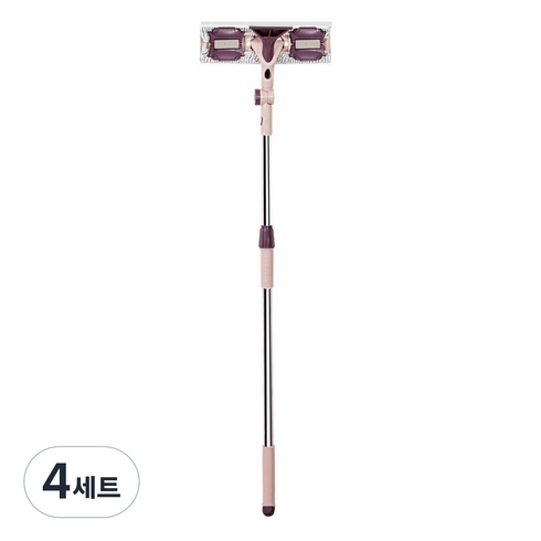 모나코올리브 180도 각도조절 롱 유리창청소 밀대 + 초극세사 청소포, 4세트