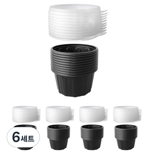 블룸엣홈 95파이 PS 원형소스컵 반찬용기 50p + 뚜껑 50p 세트 블랙 소, 100개입, 6세트