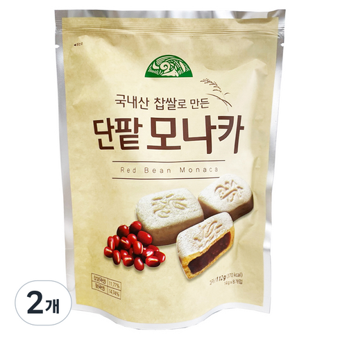 OrganicStory 찹쌀로 만든 단팥 모나카, 112g, 2개
