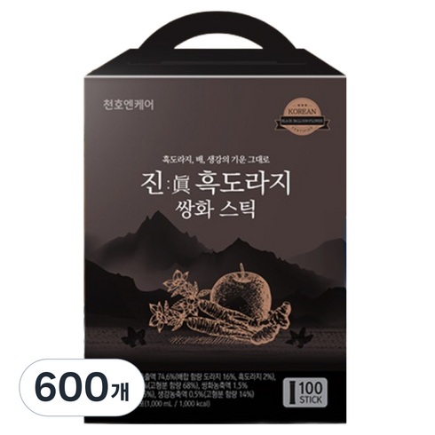 천호엔케어 진 흑도라지 쌍화 스틱, 1L, 600개