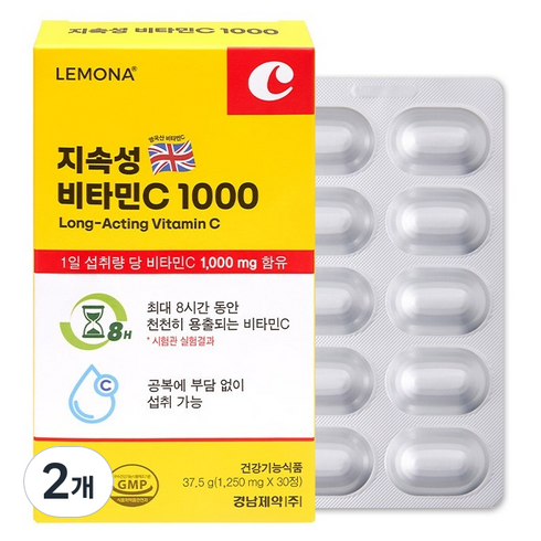 레모나 지속성 비타민C 1000 37.5g, 2개, 30정