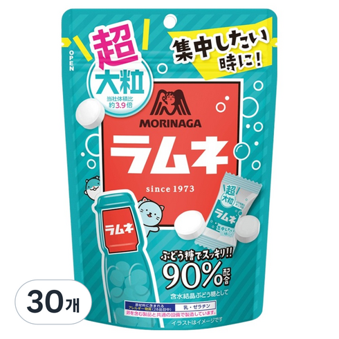 모리나가 라무네 포도당캔디, 30개, 60g