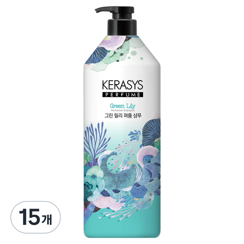 케라시스 퍼퓸 샴푸 그린 릴리, 15개, 1L