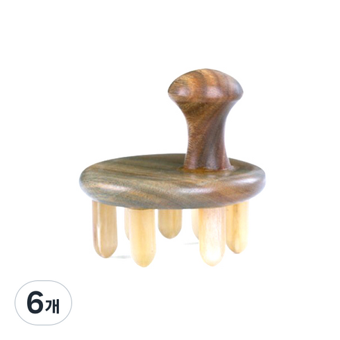 바이마음 원형 괄사 M57, 6개, 우드베이지