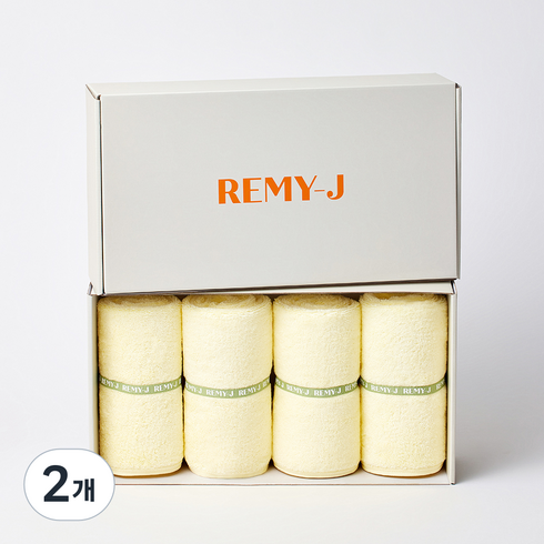 레미제이 레몬 타올 250g 40수 코마사 4p, 옐로우, 2개