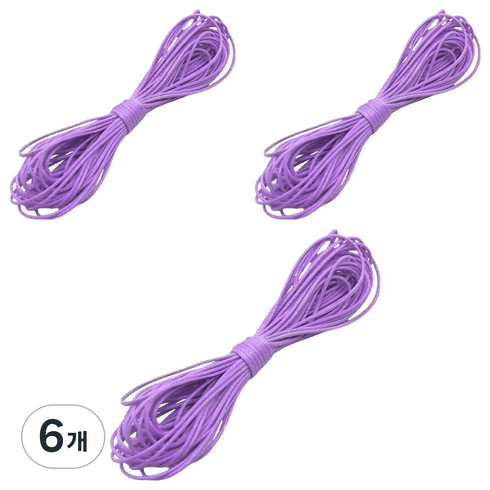 코히모 PU가죽 왁스 팔찌 목걸이 DIY 공예 끈 10m x 1mm 5W0427, 6개, 퍼플