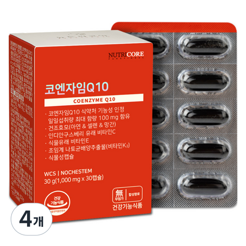 뉴트리코어 코엔자임Q10 30g, 30정, 4개