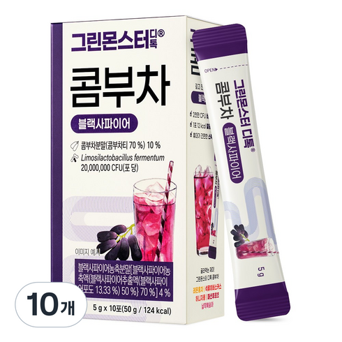 그린몬스터 디톡 콤부차 블랙사파이어, 5g, 10개입, 10개