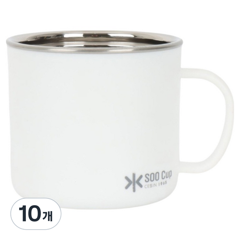 퀸센스 수 머그컵 300ml, 화이트, 10개