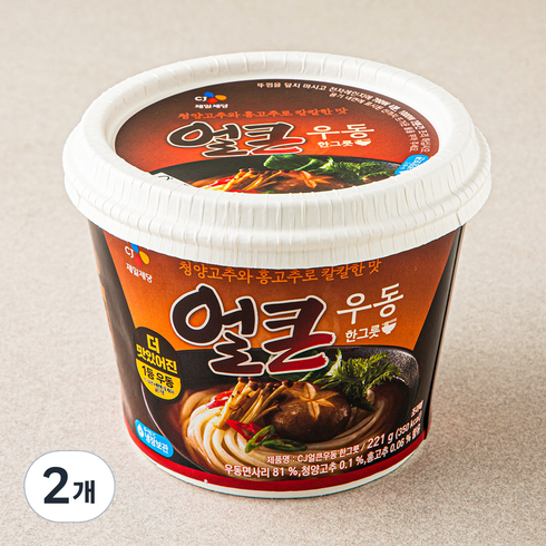 CJ제일제당 얼큰우동 한그릇, 221g, 2개