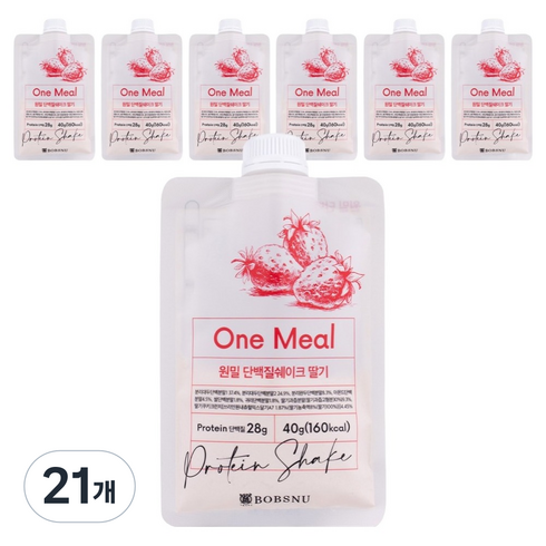 서울대밥스누 완벽한 한끼 원밀 단백질쉐이크 딸기맛, 40g, 21개