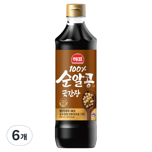 해표 순알콩 국간장, 6개, 840ml
