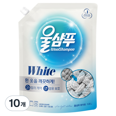 울샴푸 화이트 리필, 1.8L, 10개