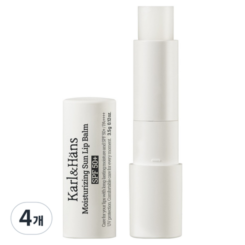 칼앤한스 모이스처라이징 유브이 쉴드 선 립밤 SPF50+, 3.5g, 4개, 무향