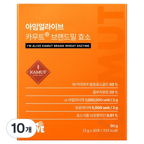 아임얼라이브콤부차 카무트 브랜드밀 효소, 10개, 30회분