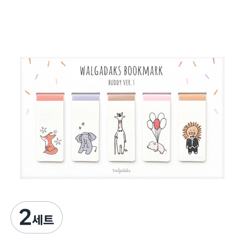 왈가닥스 마그네틱 북마크 5p 세트, 버디ver3, 2세트