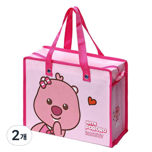 포포팬시 위드뽀로로 빼꼼 타포린백, 핑크, 2개