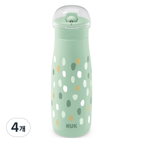 누크 미니미 Flip 2in1 빨대 드링킹컵 + 빨대 세트, 450ml, 4개, 민트