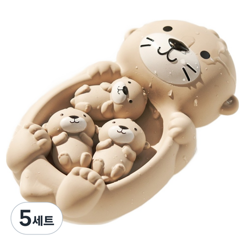 LittleLife 해달 가족 목욕 물놀이 장난감 세트, 혼합색상, 5세트