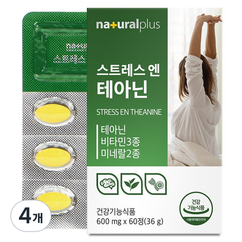 내츄럴플러스 스트레스 앤 테아닌 36g, 60정, 4세트