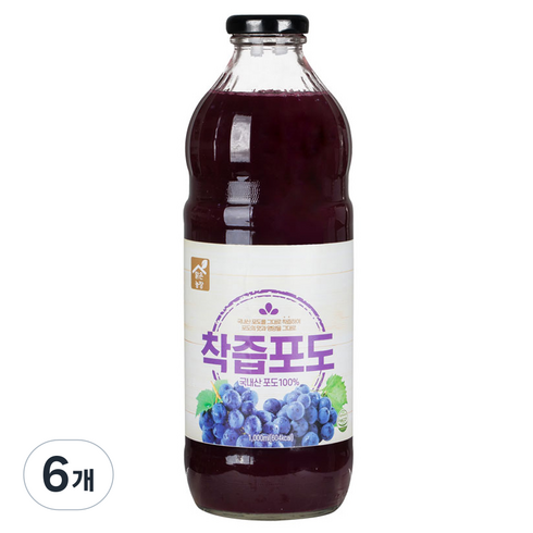 맑은농장 착즙 포도, 1L, 6개