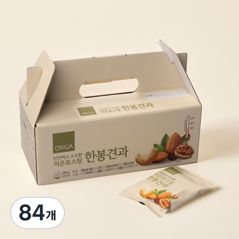 올가홀푸드 신선하고 고소한 저온로스팅 한봉견과, 20g, 84개