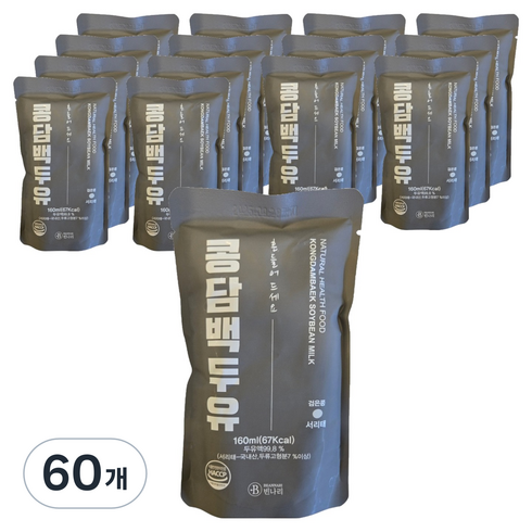 빈나리 서리태 콩담백 두유, 160ml, 60개