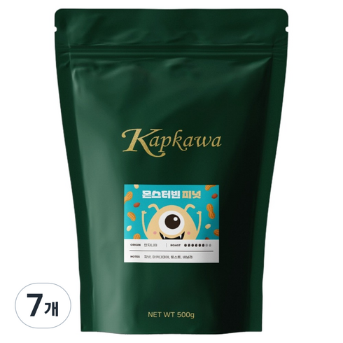 캅카와 몬스터빈 피넛 커피 원두, 에스프레소(고움), 500g, 7개