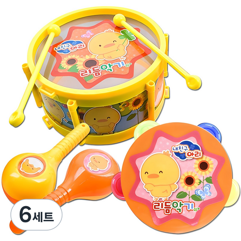 내친구아리 리듬 악기 세트, 혼합색상, 6세트