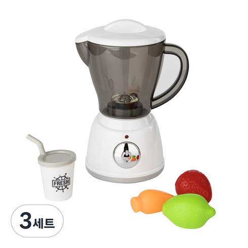 플레이맥스 작동하는 주방놀이 믹서기, 화이트, 3세트