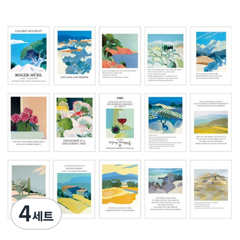 더예쁜 엽서 감성 인테리어 포스터 카드 15종 세트, 로저 무어, 4세트