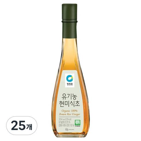 청정원 유기농 현미식초, 350ml, 25개