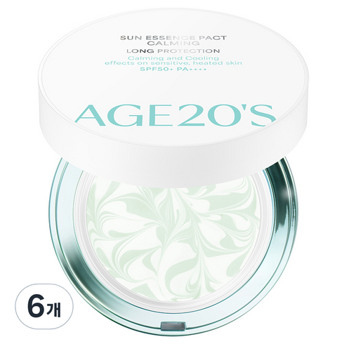 [비건뷰티] 에이지투웨니스 선 에센스 팩트 카밍 롱프로텍션 SPF50+ PA++++, 12.5g, 6개