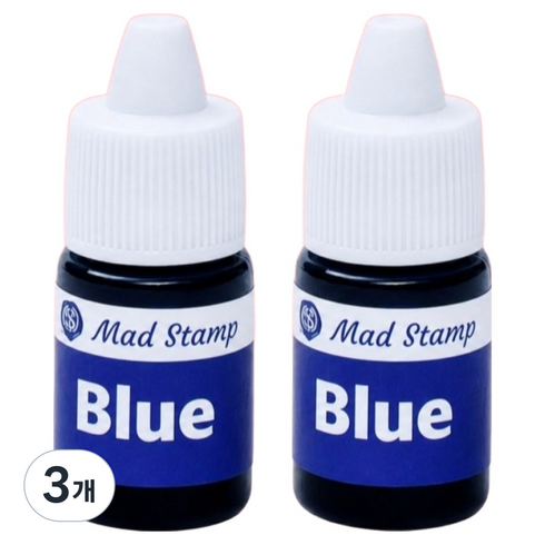 매드스탬프 리필 잉크 5ml 2p, 블루, 3개