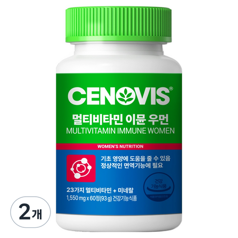 세노비스 멀티비타민 이뮨 우먼 93g, 60정, 2개