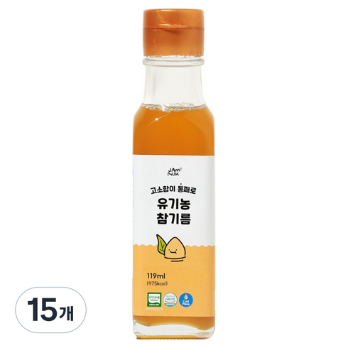 잼먹 유기농 저온압착 통참깨 이유식 참기름, 참깨, 119ml, 15개