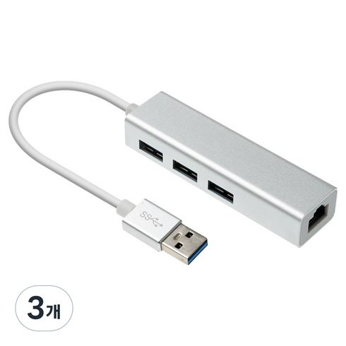 컴스마트 3포트 USB 2.0 허브 랜카드 100Mbps TB357, 3개