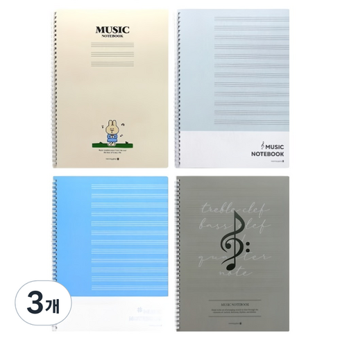 모닝글로리 음악 스프링노트 A4사이즈 오선지, 랜덤발송, 3개