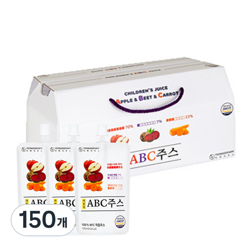 연두팜 어린이 ABC 주스 30p, 100ml, 150개