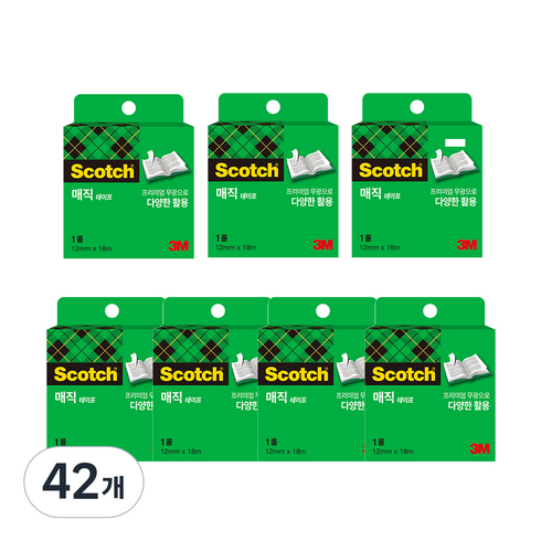 스카치 매직 테이프 리필 12mm x 18m, 42개