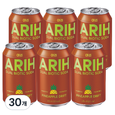 아리 듀얼바이오틱소다 파인애플 드리프트, 30개, 355ml