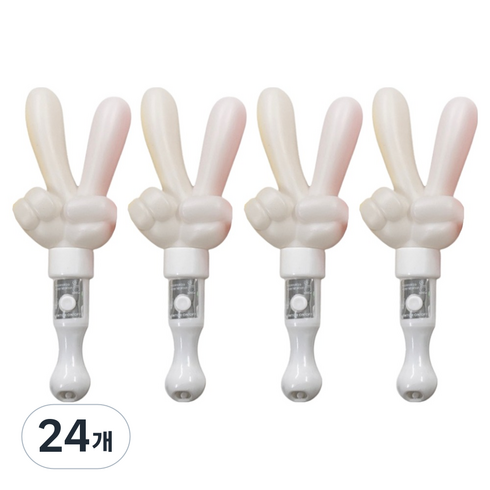 파티공구 LED 손가락브이 응원봉, 화이트, 24개